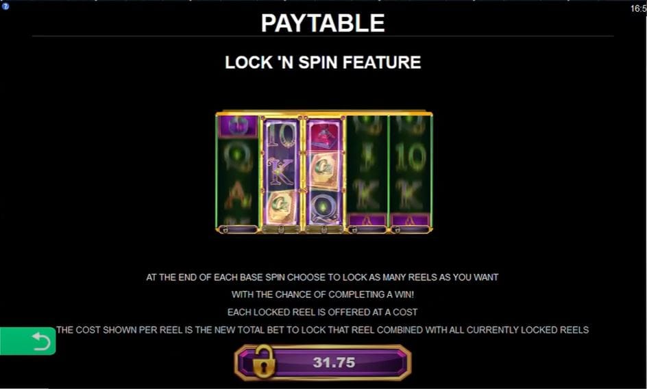 Book of Oz Lock N Spin Slot Feature